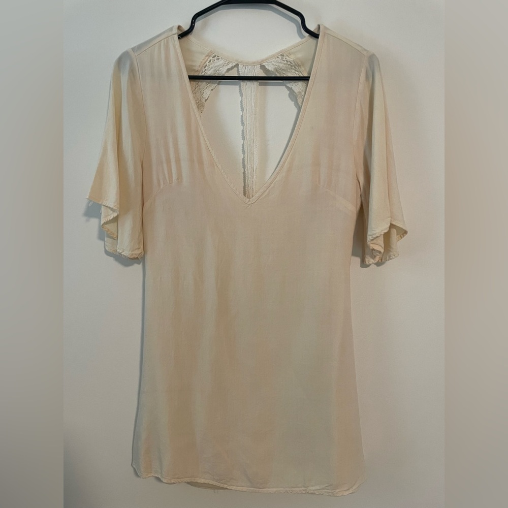 Cream cut-out back mini dress - Tobi - M